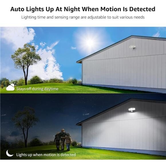 LED Security Lights, Outdoor Motion Sensor Light, Flood Lights with 3 Adjustable - Picture 4 of 7